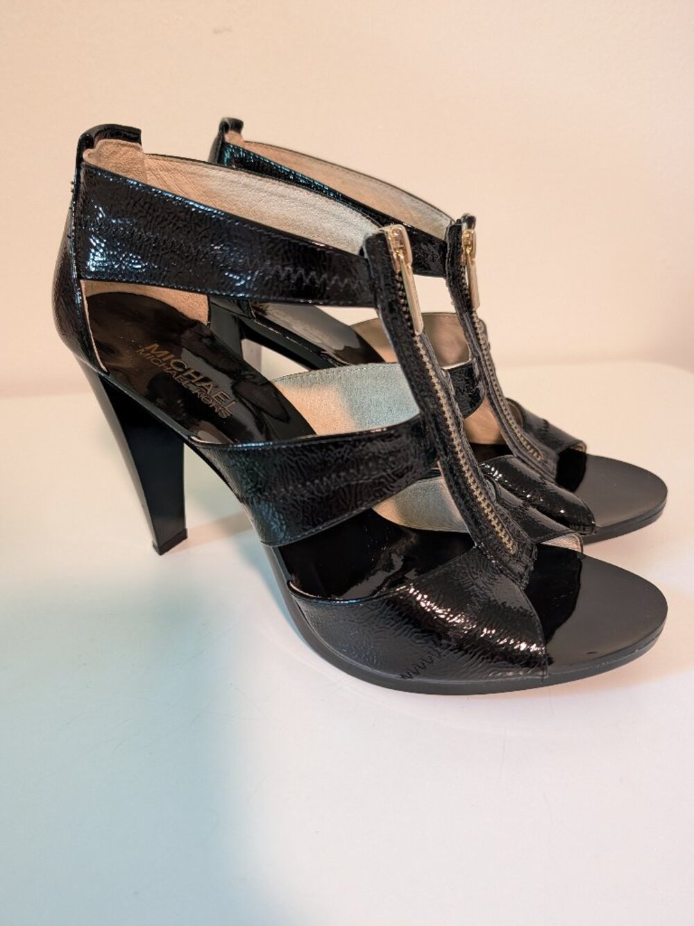 MICHAEL Michael Kors Leather Zipper Front Heels